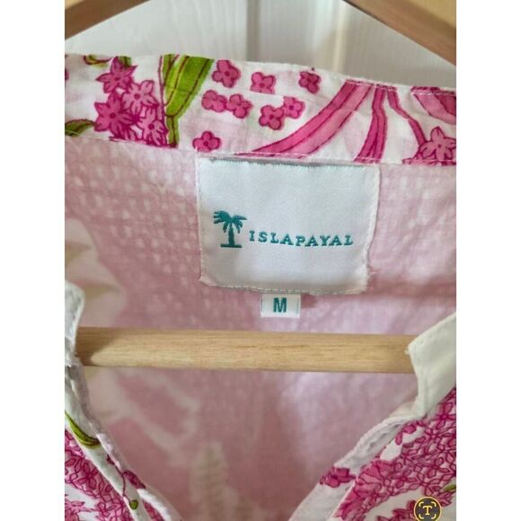 Islapayal pink floral tassel midi dress M - Picture 2 of 10